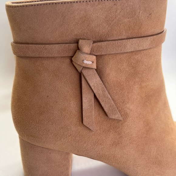 Kate Spade Knott Mid Suede Boot Size 8.5B Light Fawn Round Toe Ankle Boots - Picture 9 of 16